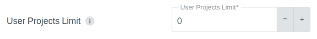 User projects limit